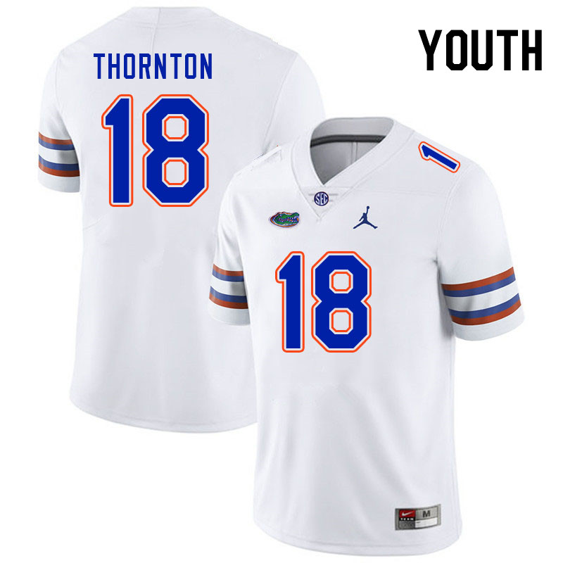 Youth #18 Bryce Thornton Florida Gators College Football Jerseys Stitched-White